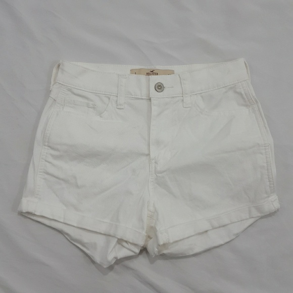 Hollister Pants - Hollister short short high rise white 1 25 W